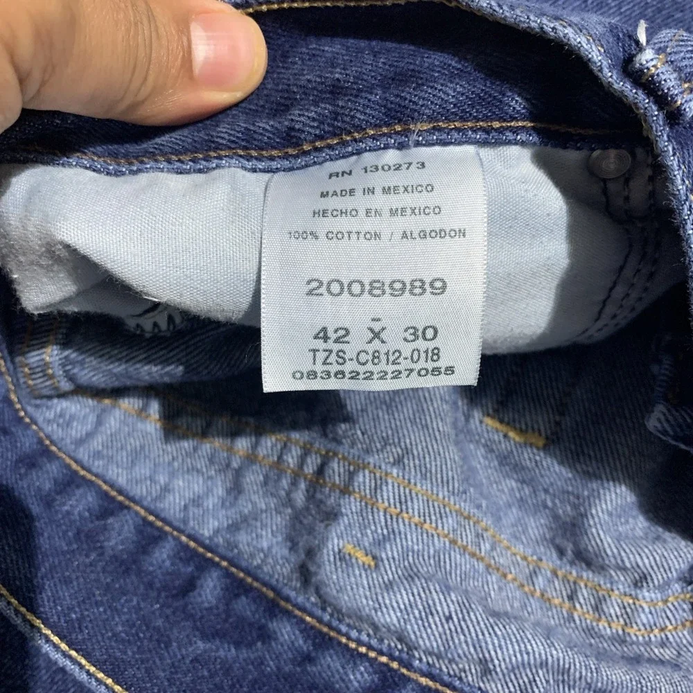 Lee Men's Size 42x30 Blue Regular Fit Straight Dark Wash Denim‎ Jeans